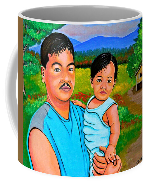 Father And Son Coffee Mug featuring the painting Father and Son by Cyril Maza