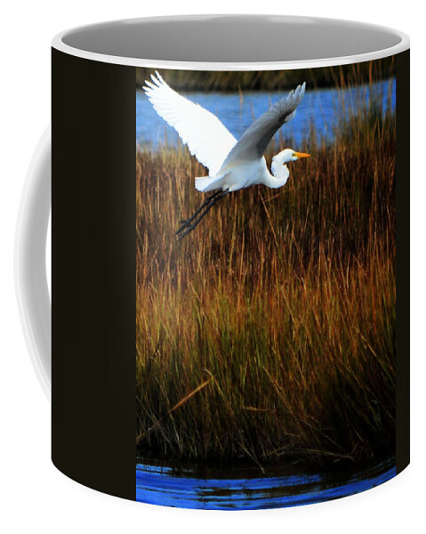 Egrits Coffee Mug featuring the photograph Feel free to loosen yer seat belt n walk about da cabin by Robert McCubbin