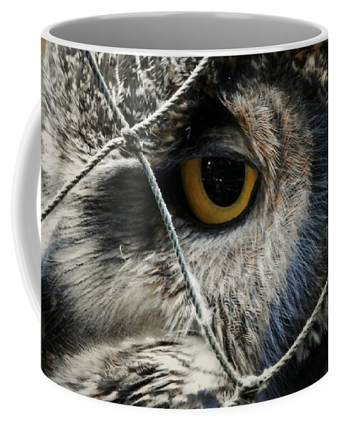 Great Horned Owl Coffee Mug featuring the photograph Feeling Blue by Zinvolle Art
