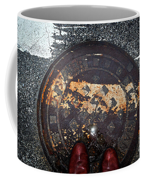 Stripes Coffee Mug featuring the photograph Feet on the Street by Frank J Casella