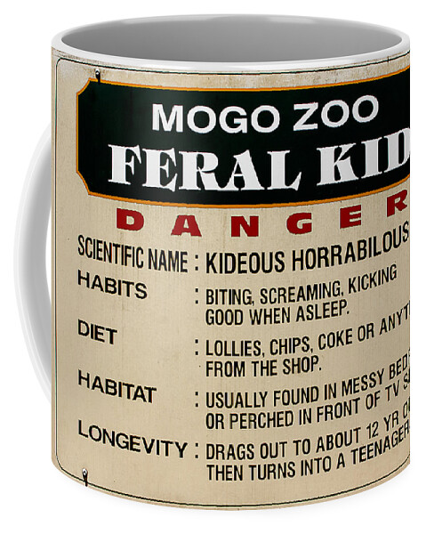 Humor Coffee Mug featuring the photograph Feral Kid by Steven Ralser