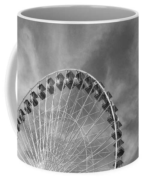 American Coffee Mug featuring the photograph Ferris Wheel Black and White by Arlene Carmel