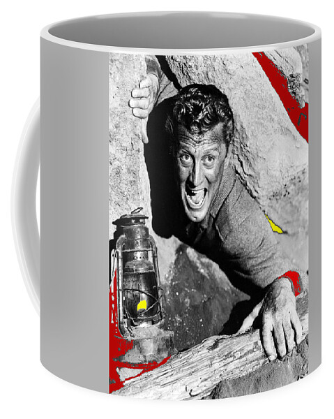 Film Noir Ace In The Hole Kirk Douglas With Lantern 1951 Coffee Mug featuring the photograph Film noir Ace in the Hole Kirk Douglas with lantern 1951-2014 by David Lee Guss