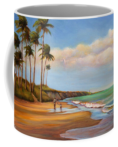 Beach Coffee Mug featuring the painting Finding Jesus #1 by Susan Jenkins