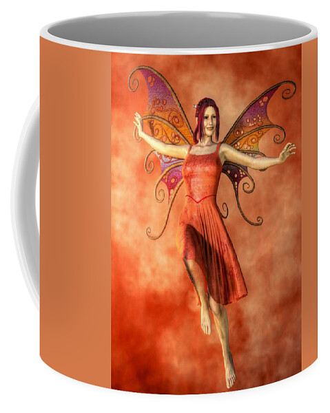 Fire Fairy Coffee Mug featuring the digital art Fire Fairy by Kaylee Mason