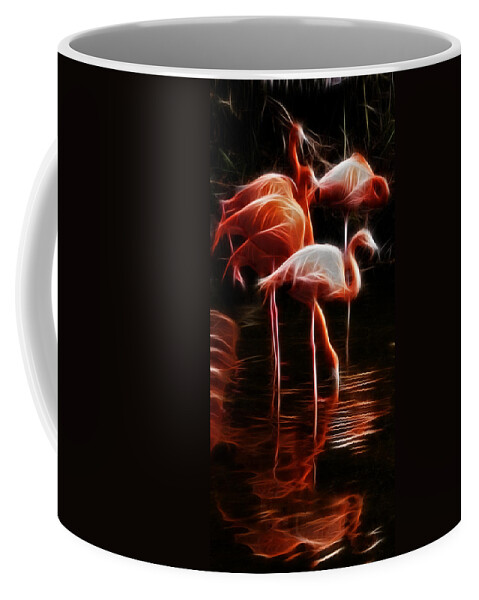 Fire Flamingos Coffee Mug featuring the photograph Fire Flamingos by Weston Westmoreland