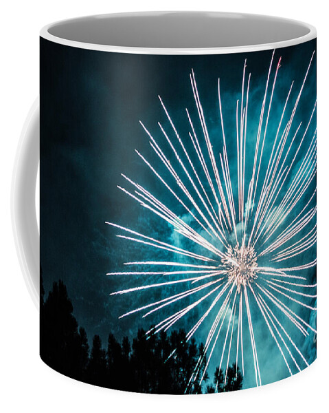 Firework Coffee Mug featuring the photograph Fire Flower by Suzanne Luft