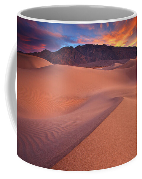Death Valley Coffee Mug featuring the photograph Fire On Mesquite Dunes by Darren White