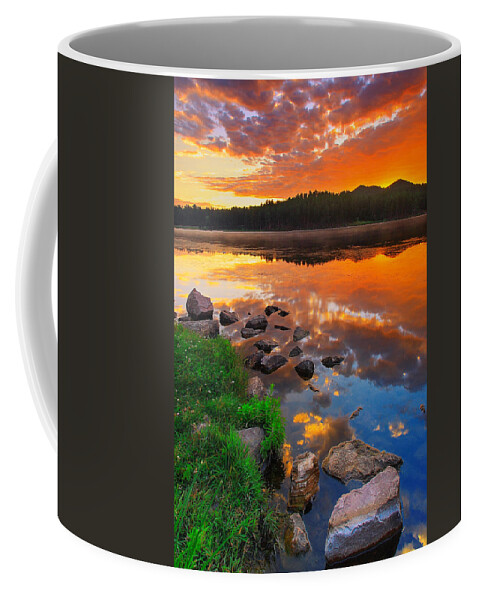 Beauty Coffee Mug featuring the photograph Fire On Water by Kadek Susanto