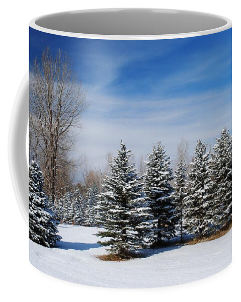 Dakota Coffee Mug featuring the photograph First Fallen Snow by Greni Graph