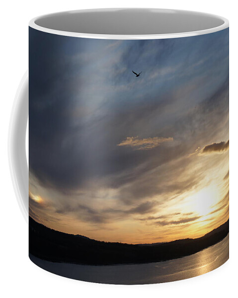 Firth Of Forth Coffee Mug featuring the photograph Firth of Forth in the sunset by Elena Perelman