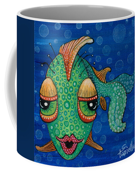 Fish Lips Coffee Mug featuring the painting Fish Lips by Tanielle Childers