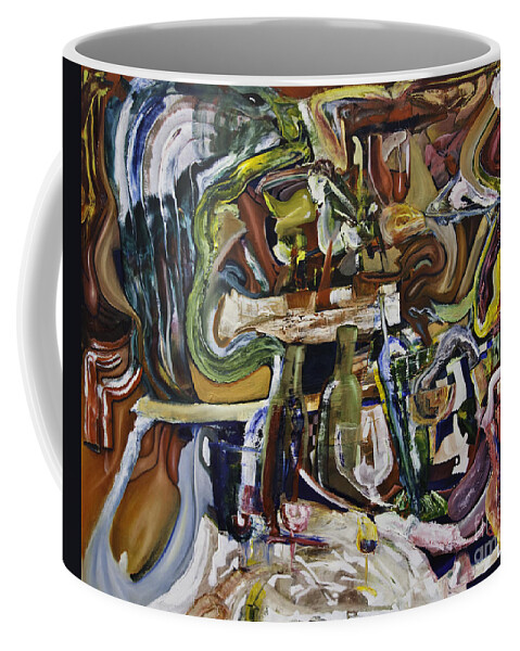 Dining Coffee Mug featuring the painting Fish Supper by James Lavott