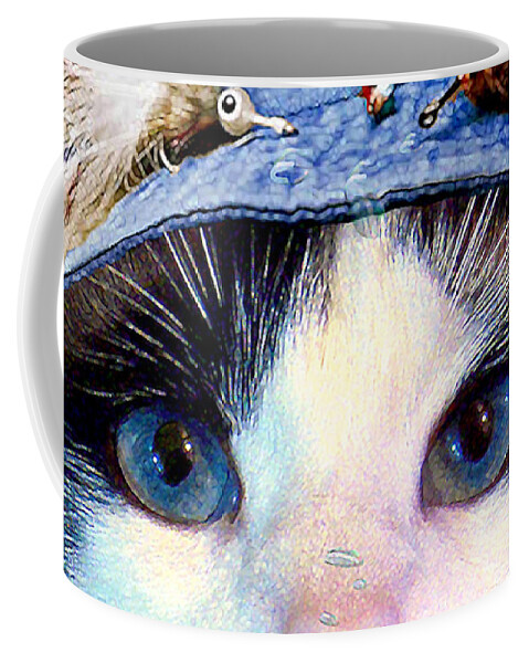Cat Coffee Mug featuring the mixed media Fisher Cat by Michele Avanti