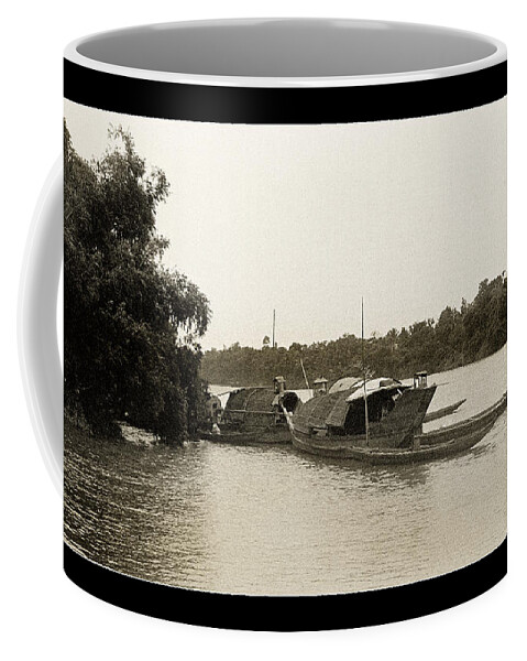 Fishing Boat Coffee Mug featuring the photograph Fishing Boats in the Perfume River by Weston Westmoreland