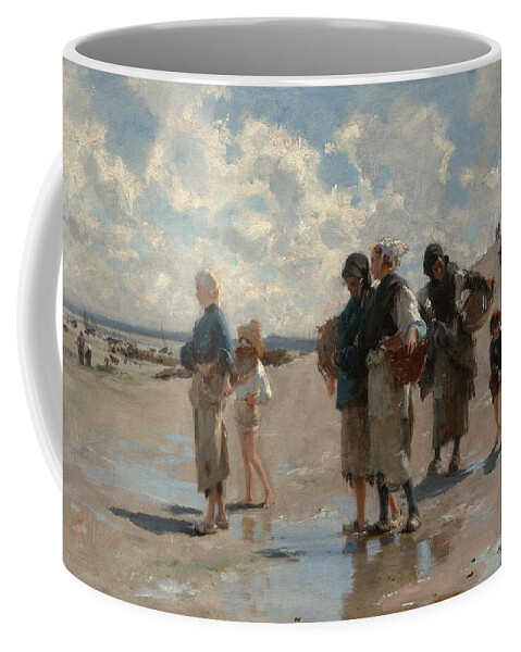 John Singer Sargent Coffee Mug featuring the painting Fishing for Oysters at Cancale by John Singer Sargent