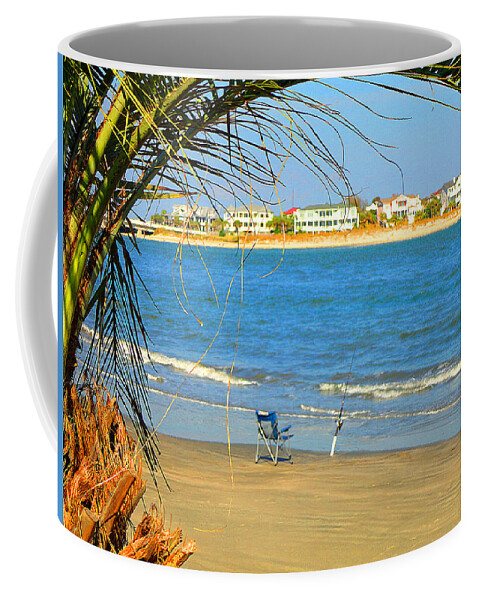 Fishing Coffee Mug featuring the photograph Fishing Paradise at the Beach by Jan Marvin Studios by Jan Marvin