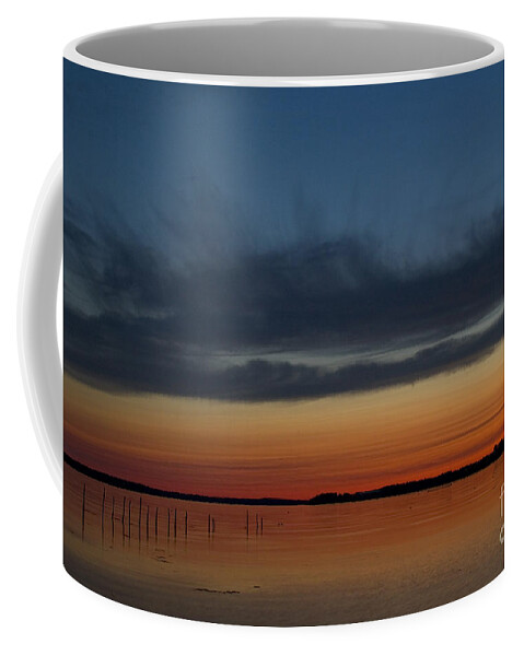 Sunset Coffee Mug featuring the photograph Fishing Weirs by Alana Ranney