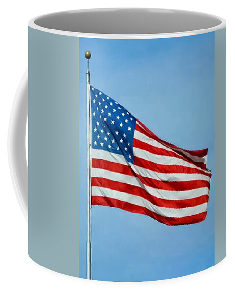 Flag Coffee Mug featuring the photograph Flag USA by Holden The Moment