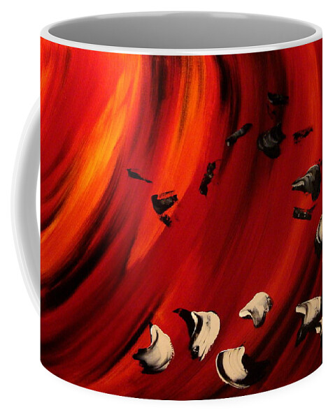 Abstract Coffee Mug featuring the painting Flamboyant by Isabelle Vobmann