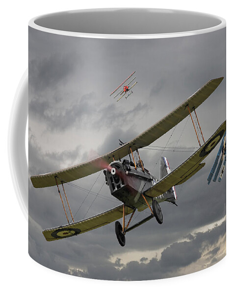 Aircraft Coffee Mug featuring the digital art Flander's Skies by Pat Speirs