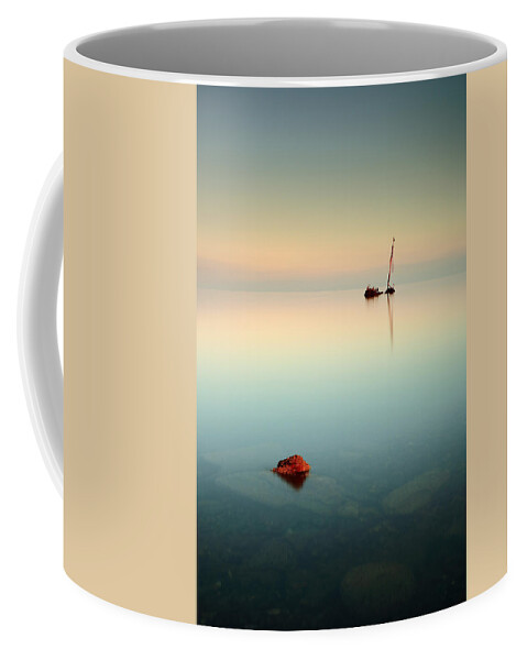 Shipwreck Coffee Mug featuring the photograph Flat Calm Shipwreck Sunrise by Grant Glendinning