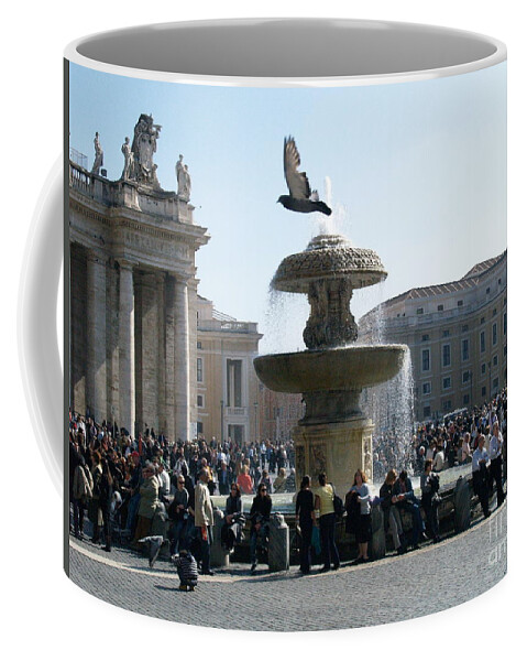 Rome Coffee Mug featuring the photograph Flight and Fountain by Robin Pedrero