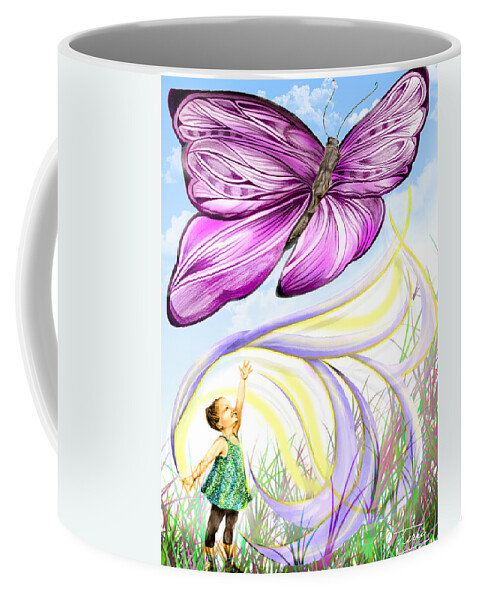 Butterfly Coffee Mug featuring the drawing Flight by Terri Meredith
