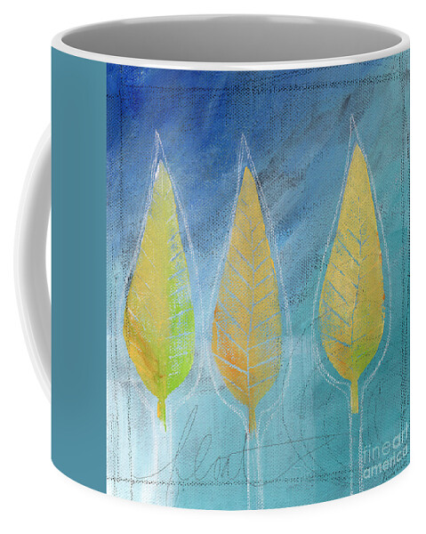 Abstract Coffee Mug featuring the painting Floating by Linda Woods