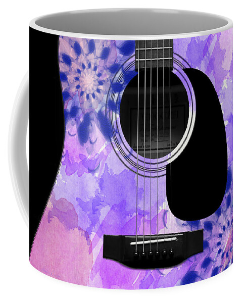 Abstract Coffee Mug featuring the digital art Floral Abstract Guitar 27 by Andee Design