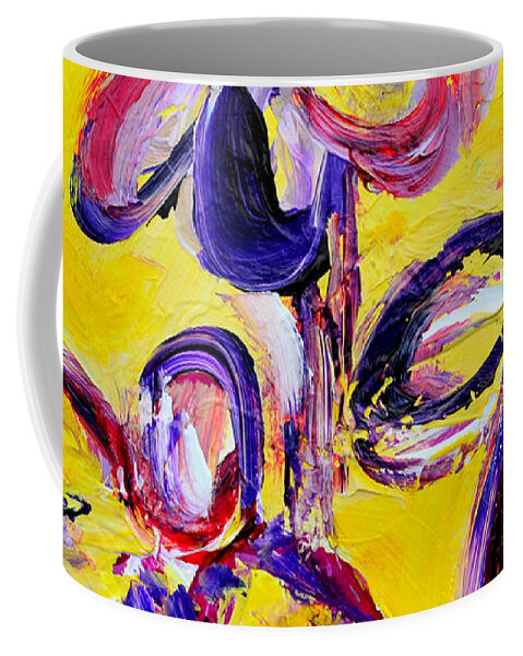 Floral Painting Coffee Mug featuring the painting Abstract Flowers Silhouette No 9 by Patricia Awapara