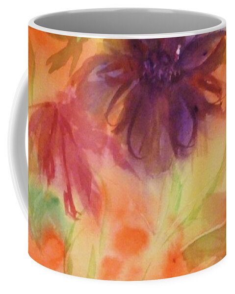 Floral Coffee Mug featuring the painting Floral Fantasy by Ellen Levinson