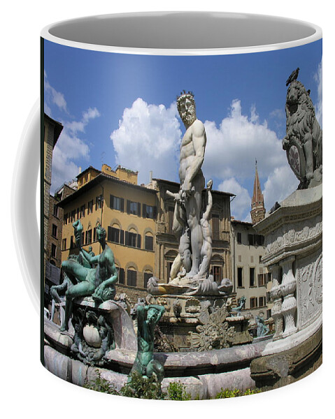 Florence Italy Coffee Mug featuring the photograph Florence Italy Piazza del la Signoria Sculpture by Jacqueline M Lewis