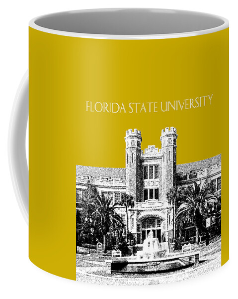 University Coffee Mug featuring the digital art Florida State University - Gold by DB Artist