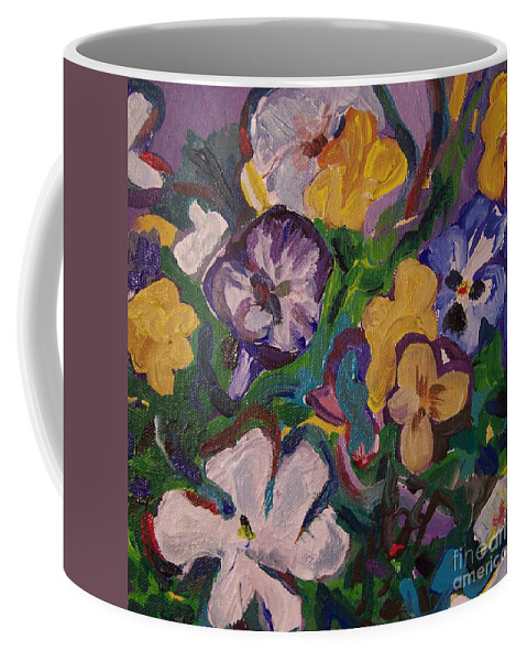 Flowers Coffee Mug featuring the painting Flower Bed Rhythm by Catherine Gruetzke-Blais