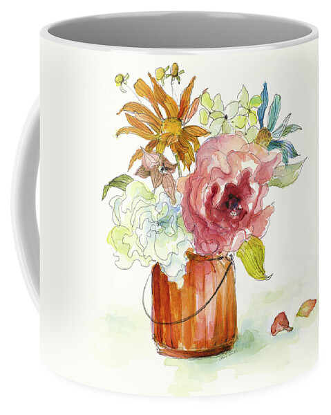 Flower Coffee Mug featuring the painting Flower Burst In Vase I by Lanie Loreth