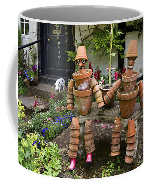 Terra Cotta Coffee Mug featuring the photograph Flower Pot People by Shirley Mitchell