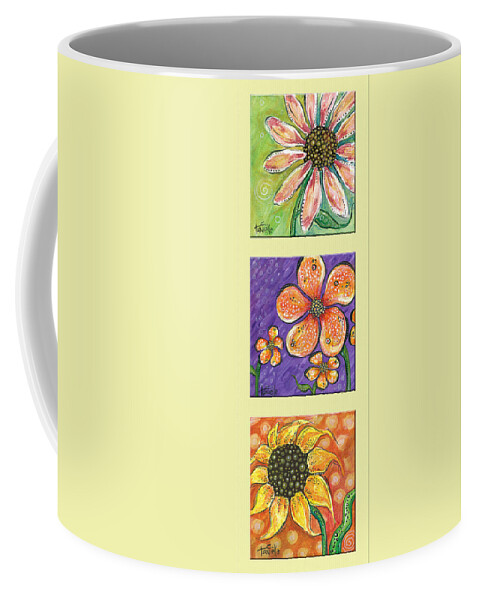 Floral Coffee Mug featuring the painting Flower Power by Tanielle Childers