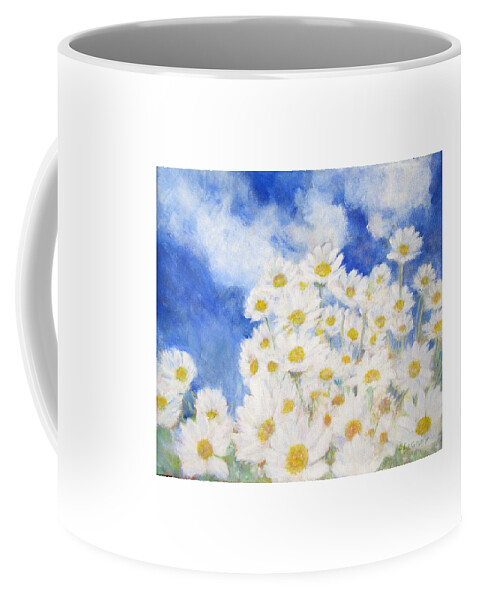 Impressionism Coffee Mug featuring the painting Daisies Daisies by Glenda Crigger