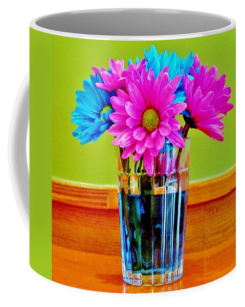 Gerbera Coffee Mug featuring the photograph Flowers In Vase by Cynthia Guinn