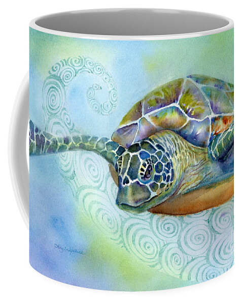Seaturtle Coffee Mug featuring the painting Fly By by Amy Kirkpatrick