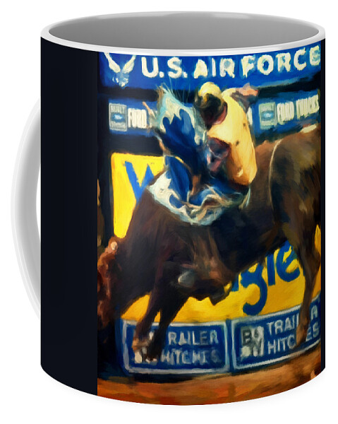 Rodeo Coffee Mug featuring the painting Fly Higher by Michael Pickett