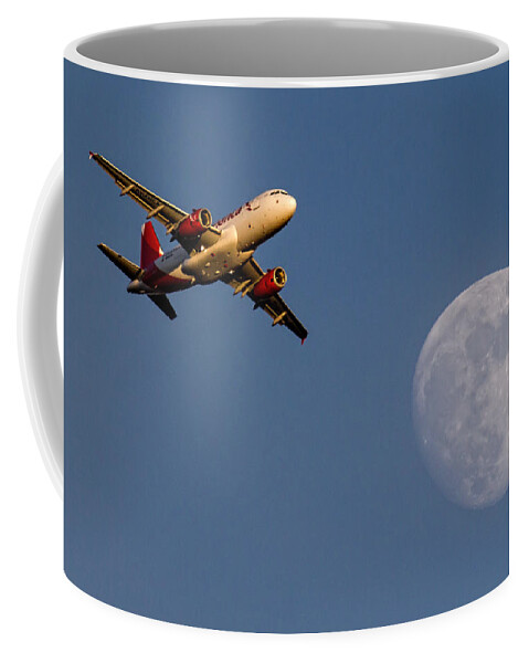 Airplane Coffee Mug featuring the photograph Fly Me To The Moon by Agustin Uzarraga
