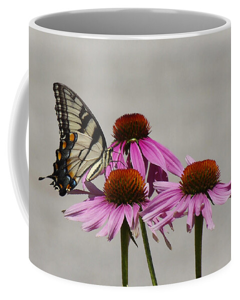 Butterfly Coffee Mug featuring the photograph Flying flower by Karen McKenzie McAdoo