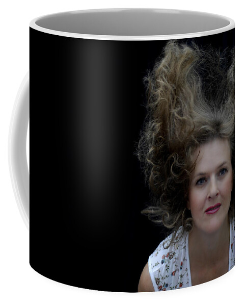 Selfie Coffee Mug featuring the photograph Flying Hair by Donna Blackhall