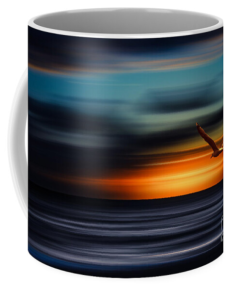 Sylt Coffee Mug featuring the photograph Flying Into The Sunset by Hannes Cmarits