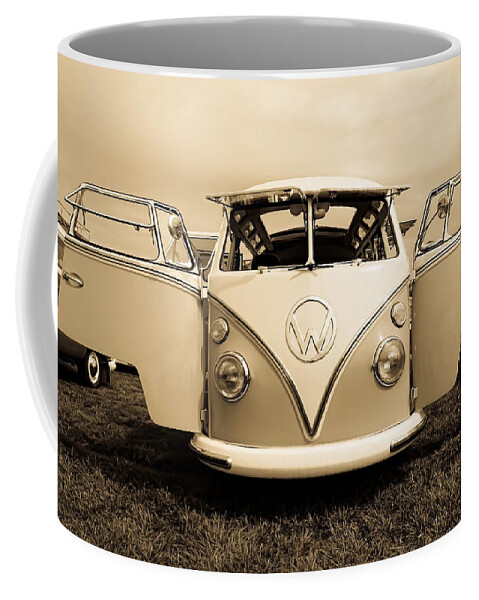 Vw Bus Coffee Mug featuring the photograph Flying VW Bus by Athena Mckinzie