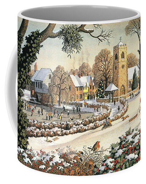 Christmas Village Coffee Mug featuring the painting Focus on Christmas Time by Ronald Lampitt