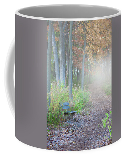 Foggy Autumn Morning Coffee Mug featuring the photograph Foggy Autumn Morning by Sebastian Musial