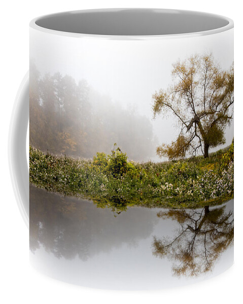 Appalachia Coffee Mug featuring the photograph Foggy Reflections Landscape by Debra and Dave Vanderlaan